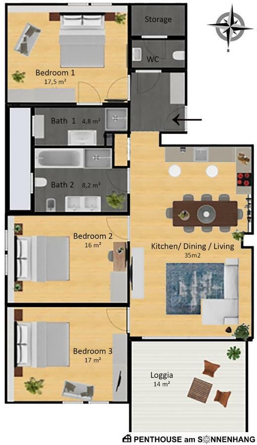 Penthouse Am Sonnenhang Mit Exklusiver Ausstattung سخلادميخ المظهر الخارجي الصورة